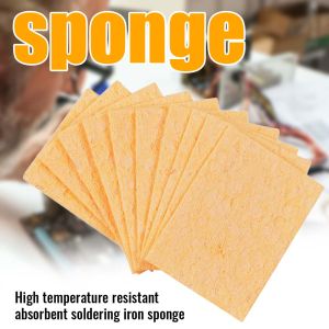 10PCS/50PCS Soldering Iron Yellow Sponge Solder Tip Cleaning Sponges Cleaner Pads Soldering Accessories Rework Tools