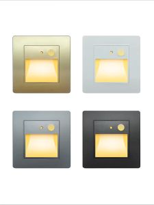 LED Stair Light Radar Sensor Motion Sensor Night Lamp Sensor Intelligent Wall Light Recessed Control+PIR Motion Footlight for Staircase Step Ladder Foyer Bedroom 1W/3000K