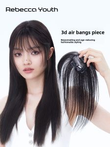 Rebecca | Rebecca Hand-Woven 3D Airy Bangs Wig Full Real Human Hair Invisible Natural Top Piece Womens Wig Hair Extension Pieces
