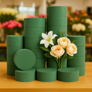 round Flower Mud Cylinder Floral Arrangement Gift Box Small Fragrance Style Bucket Base Flower Art Material Green Plant Gardening