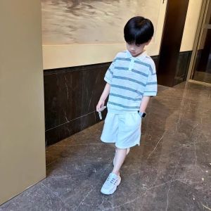 Trendy Boy Summer Polo Short Sleeve Shirt Set Thin