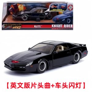 Jada Toys Knight Rider KITT 1982 Pontiac Firebird DIE-CAST Car with Light Up Feature KARR 1: 24 Scale Vehicle Black