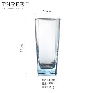 Tlife Group Colorful Glass Cup for Brewing Beer And Juice Nordic Style Square Cup Heat Resistant Single Layer Cup Ins Style