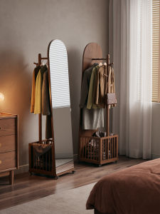 DONGMU | Multipurpose Full-Length Mirror Dressing Room Rack With Dirty Laundry Basket