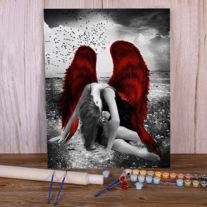 Oil Painting By Numbers Angel Theme DIY Number Drawing Canvas Pictures By Numbers Home Decor Large Size