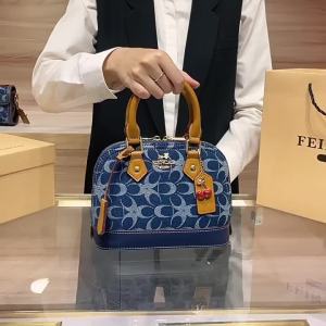 Ladies handbag light luxury retro denim canvas bag fashionable 2026 new shell bag high-end single shoulder crossbody bag