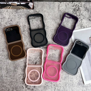 CHUANGYIWEI | Magnetic Charging Transparent Wave Design Phone Case For Samsung Z Flip Series