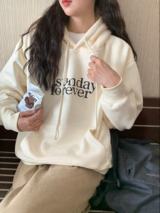 imimtuan | Áo Hoodie In Chữ Bông Xốp