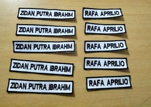 Bordir tag nama dada (isi 5pcs)