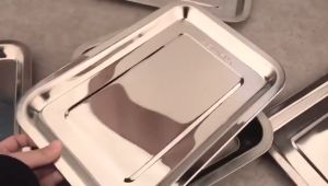 FR-C1217 Nampan Persegi Bahan Stainless Steel Premium Wadah Makanan / Baki Tray Nampan Loyang Kotak