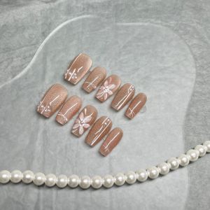 Wear Nail Pure Handmade Nail Painting Wear Nail Short Nail Classy Removable Cute White Ins Student Nail