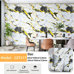 Upgraded Thickened Marble Kitchen Wall Sticker Waterproof Oilproof PVC Decorative Wallpaper