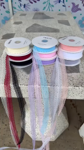 ริบบิ้นผ้าลูกไม้(ความยาว 1 หลา)ขนาด 30 มม. สำหรับจัดช่อดอกไม้ ห่อของขวัญ หรืองานDIYต่างๆ