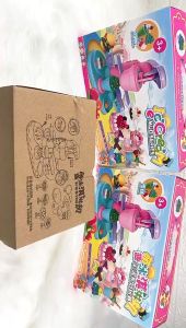 Ice Cream Machine Maker Toys Kids Pretend Play Toys DIY Creative Ice Cream Burger Set Color Clay Mud Machine Play Clay Toy Mainan Tanah Masak-masak