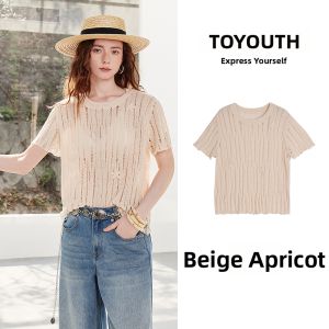 Toyouth | Cut-out Knit Top for Women Retro and Lightly Artistic