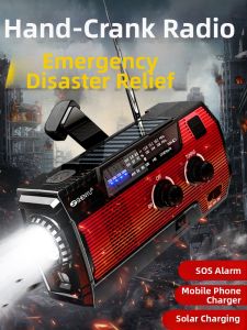 Đèn Pin Radio Cranking Tay Năng Lượng Mặt Trời Dụng Cụ Sinh Tồn