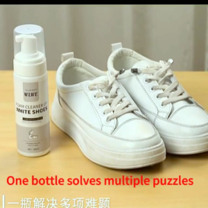 White Shoe Cleaner Foam – Quick Stain Remover & Whitening Agent for Sneakers Leather & Canvas Shoes