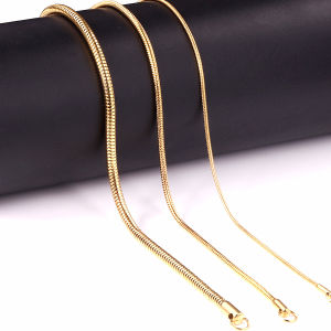Màu Vàng Thép Không Gỉ Tròn Dây Xích Vòng Cổ 1MM/2MM/3MM Dành Cho Nữ Thời Trang Sừng Trâu Choker Món Quà Trang Sức