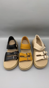 Sandal Cherie Highsole Tinggi 5CM Black Beige Yellow 36-40 Sandel Santai Casual Wanita Korean Kekinian SG4350
