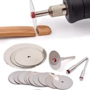 6pcs Mini Circular Saw Blade Set Stainless Steel Metal-Cutting Tool Discs 3mm Linkage Dremel Accessories For Cutting Wood Metal