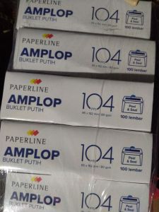 PAPERLINE AMPLOP 104 PPS (PERBENDEL 5 X 100 LEMBAR/PER 5 AMPLOP)