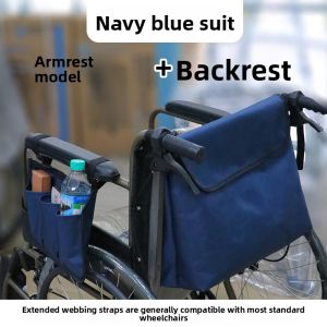 Thickened Portable Wheelchair Side Storage Hanging Bag Oxford Cloth Waterproof for Outdoor Use Wheelchair Storage Organizer