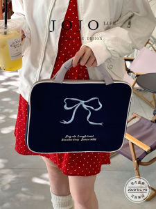 Cute Embroidered Butterfly Knot Handheld Notebook Storage Bag JOJOS L. PD.Dull.Smart Casual European Style Handbag