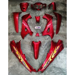 ชุดเฟรม 12 ชิ้น Wave125R + อกไก่ เวฟ125R หัวแหลม ชุด สีแดงแก้ว งาน ABS ชุดสี รูกุญแจกลม ชุดสีพร้อมติดสติ๊กเกอร์