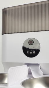 UPawsion Automatic Feeder for Cat & Dog with WiFi & Camera - (Horizontal Series) Smart Pet Food Dispenser with Stainless Steel Double Bowl Scheduled Feeding Anti-Stuck Design & Portion Control