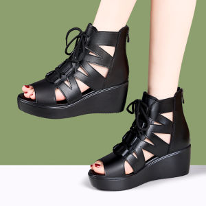 HUAGUJI | Comfortable Fish Mouth High Heel Sandals with Strap