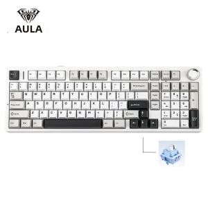 AULA | Bàn Phím Cơ AULA F99 Pro Có Đèn Nền RGB Không Dây Ba Chế Độ Pin 8000mAh Có Thể Thay Nóng Bàn Phím Chơi Game Kiểu Gasket Với Núm Điều Khiển Dành Cho Máy Tính Để Bàn Laptop Máy Tính Bảng