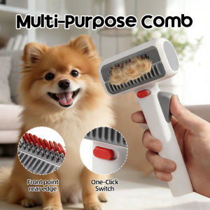 2-Trong-1 Pet Dematting Và Deshedding Lược Cho chó mèo Xoay Pin An Toàn Một Nhấp Chuột Tóc Loại Bỏ