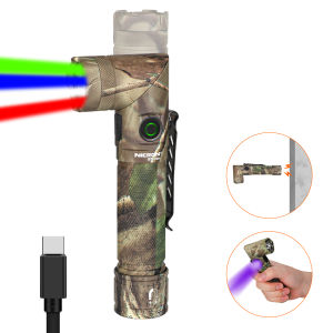 Nicron flashlight B70max Super High Brightness Max 3500lm 200m long beam with white/red/green/blue/UV 5-color light 5000mAh Type-C rechargeable flashlight IP65 Waterproof flashlight for campingRepairinghuntingEmergency Construction