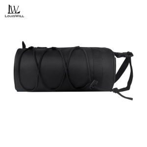 LouisWill Bike Bag Multifunctional Handlebar Bag Cylindrical Cycling Bag Waterproof Bag Portable Hand Bag with Detachable Shoulder Strap Fits Road Bikes
