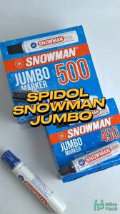 Spidol Snowman 500 Permanent Marker Besar Jumbo Hitam Biru Permanen J-500