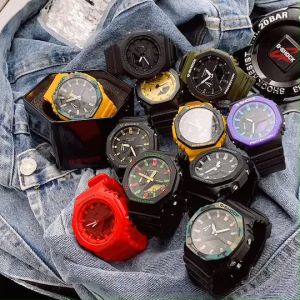 นาฬืกา G รุ่น 21001A1R นาฬิกาผู้ชาย นาฬิกา ผู้หญิง นาฬิกาข้อมือดิจิตอล ทรง 8 เหลี่ยม สายนาฬิกา ยางเรซิน ขนาด 45 มม แถมกล่องฟรี