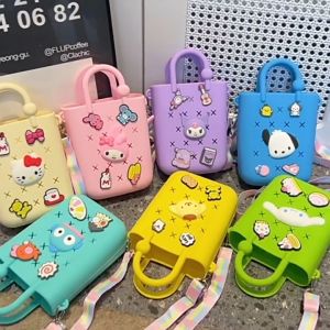 กระเป๋าสะพายข้าง EVA กันน้ำ ดีไซน์การ์ตูนสุดน่ารัก พร้อมสายคล้องหลากสี
