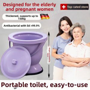 Portable Anti-Odor Commode for Pregnant Women Men and Elderly with Lid