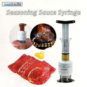 JustLiving ชุดที่ฉีดเนื้อสุดยอดสำหรับสเต็กเนื้อนุ่มอย่างสมบูรณ์แบบสแตนเลสหัวฉีดหมักเข็มสำหรับฉีดเนื้อสัตว์หัวฉีดกระบอกฉีดยาทำอาหารในห้องครัวเครื่องมือสำหรับบาร์บีคิว/ไก่งวง/ปลา/หน้าอก