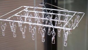 ที่หนีบผ้า ราวหนีบผ้าสแตนเลส 304 มี 20 ตัวหนีบคุณภาพดี ไม่ขึ้นสนิม แข็งแรง ทนทาน