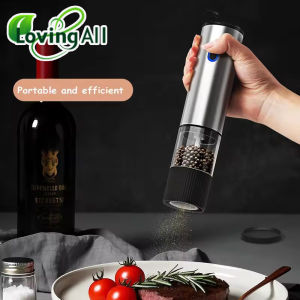 Electric Salt and Pepper Grinder Automatic Rechargeable Pepper Mill Shakers Adjustable Coarseness Kitchen Appliances