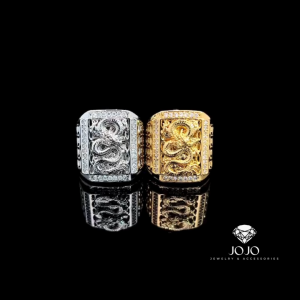 N1029 Nhẫn nam Rồng có lót lòng đính đá CZ cao cấp