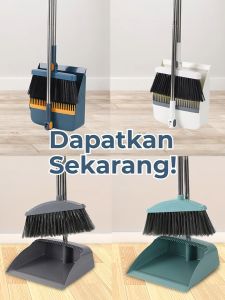 Bright CrownSapu Set Pengki Lipat Sapudan Sekop Sampah Pembersih Lantai Rumah/Sapu set 2in1Minimalis