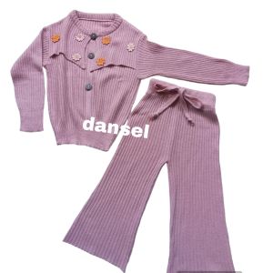 SETELAN kULOT RAJUT ANAK PEREMPUAN VARIAN BUNGA SATU SET KULOT RAJUT ANAK USIA  2-10 TAHUN