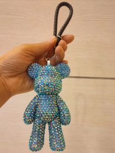 DIY Handmade Sticky Diamond Bear Keychain Large Small Bear Bag Pendant Violent Bear Key Link Fashionable Accessory