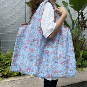 New 2023 Large Capacity Foldable Portable Handheld Shopping Bag Travel Single Shoulder Bag Eco-friendly Bag Vegetable Market Handbag