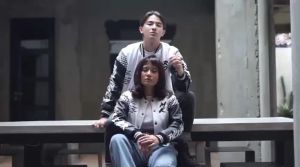 Jaket Varsity Couple MRKO 0124 Full Bordir Model Korean Streetwear Bahan Fleece Katun & Tangan Kulit