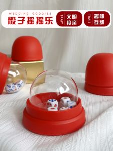 ของเล่นทายถ้อยที่สมอง ของเล่นเสริมสร้างความรู้สึกสำหรับงานแต่งงาน Love Shake Dice Game Props Macaron Color Chinese Style Plastic Tea Canister