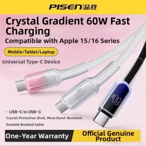PISEN | Dây Cáp Sạc Nhanh Type-c Đôi 60W