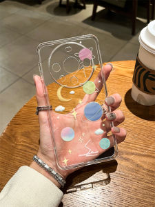 Huawei Mate80Pro Transparent Silicone Phone Case Cartoon Universe Planet Full Cover Anti-Fall Protection for Men And Women Simple Design
